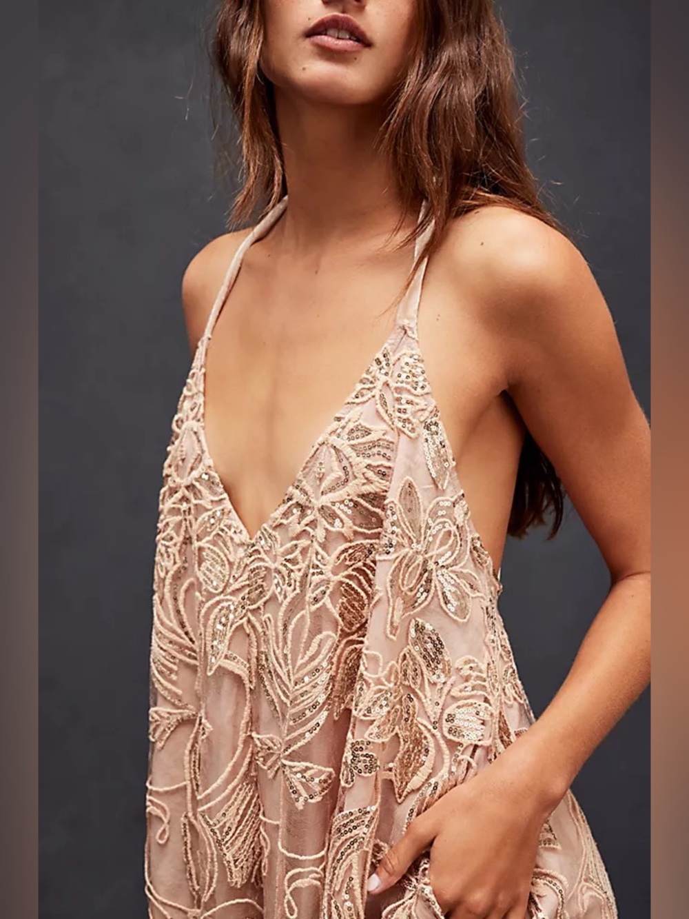 Free People Embellished Sequin Lace Romper - Picture 5 of 5